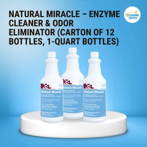 NATURAL MIRACLE – Enzyme Cleaner & Odor Eliminator (Carton of 12 Bottles, 1-Quart Bottles)