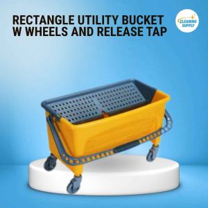 Rectangle Utility Bucket W Wheels and Release tap