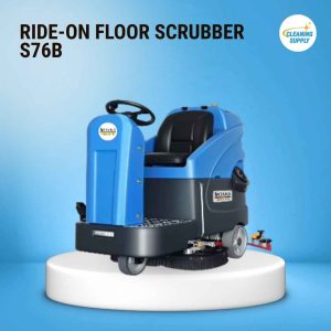 Ride-on floor scrubber for commercial floor cleaning