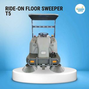 Ride-on sweeper for efficient commercial floor cleaning and debris removal